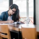 Student studying